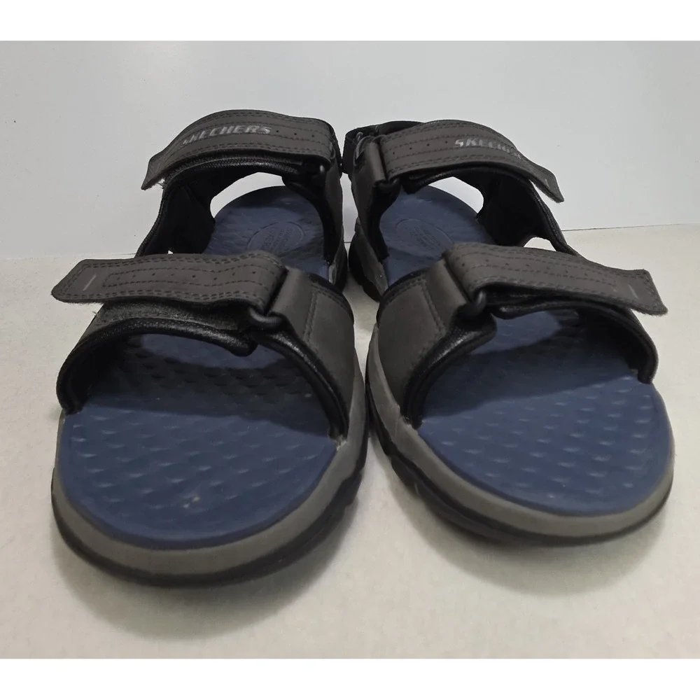 Skechers Luxe Hiking Sandals‎ Mens 11 Relaxed Fit Gray Blue Great Tread